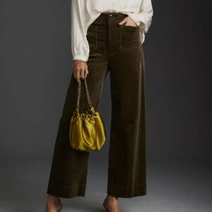 Anthropologie Maeve Colette Cropped Wide-Leg Corduroy Pants
